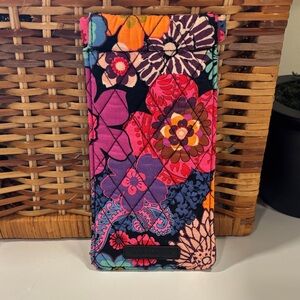 Vera Bradley Colorful Floral Fiesta Print Quilted Glass Case with Pinch Opening